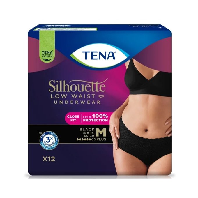 TENA Silhouette Plus Low Waist Black M 12ks (karton)