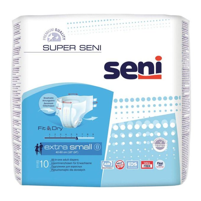 Seni Super Extra Small 10ks plenk. kalhotky s lepítky (balení)