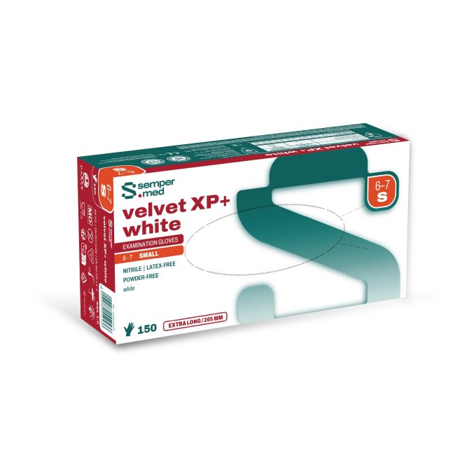 Rukavice Sempermed Velvet XP+white S/150ks (karton)