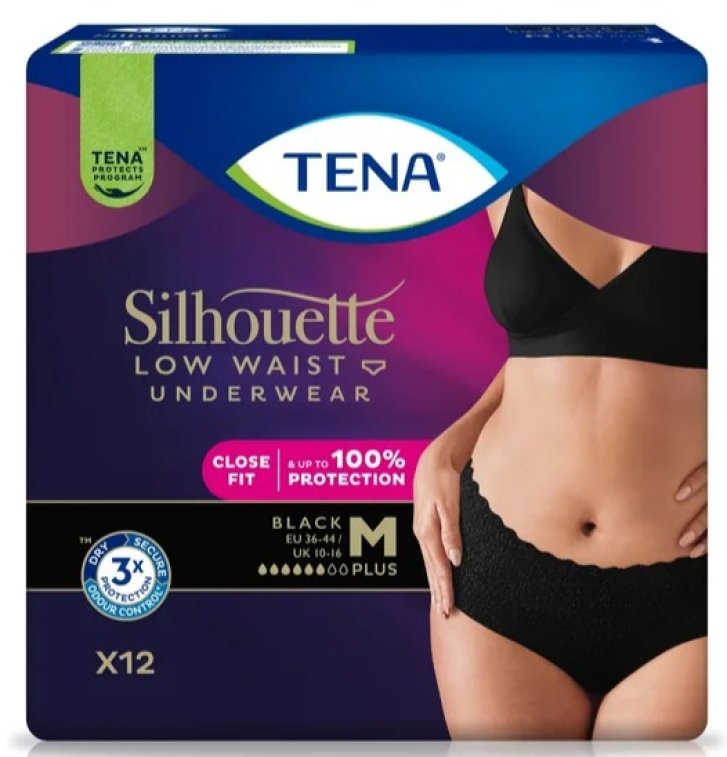 TENA Silhouette Plus Low Waist Black M 12ks (karton)