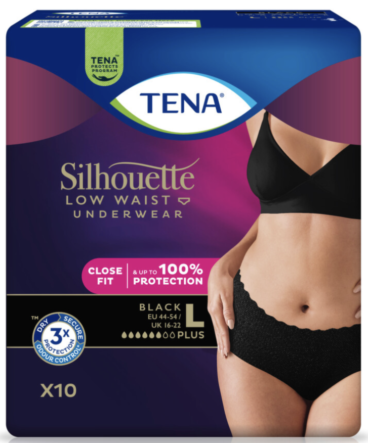 TENA Silhouette Plus Low Waist Black L 10ks (balení)