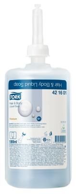 Tekuté mýdlo Tork Premium na vlasy a tělo - 1 l 