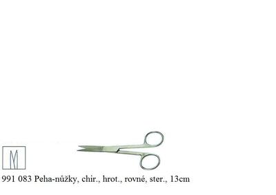 Peha - nůžky chir., hrot., rovné, sterilní - 13cm  - 2